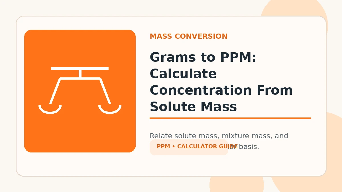 Grams to PPM: Calculate Concentration From Solute Mass featured image
