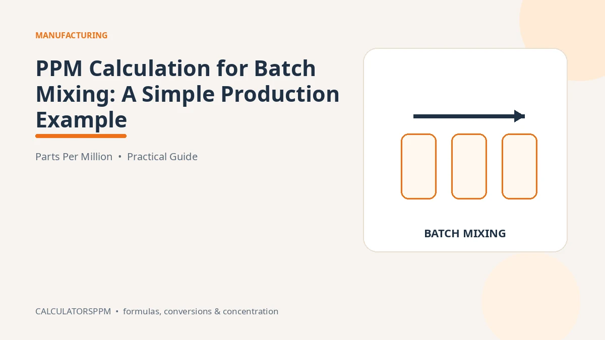 PPM calculation for batch mixing and production