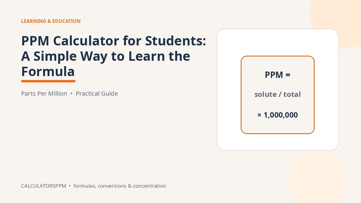 PPM calculator formula for students and learners