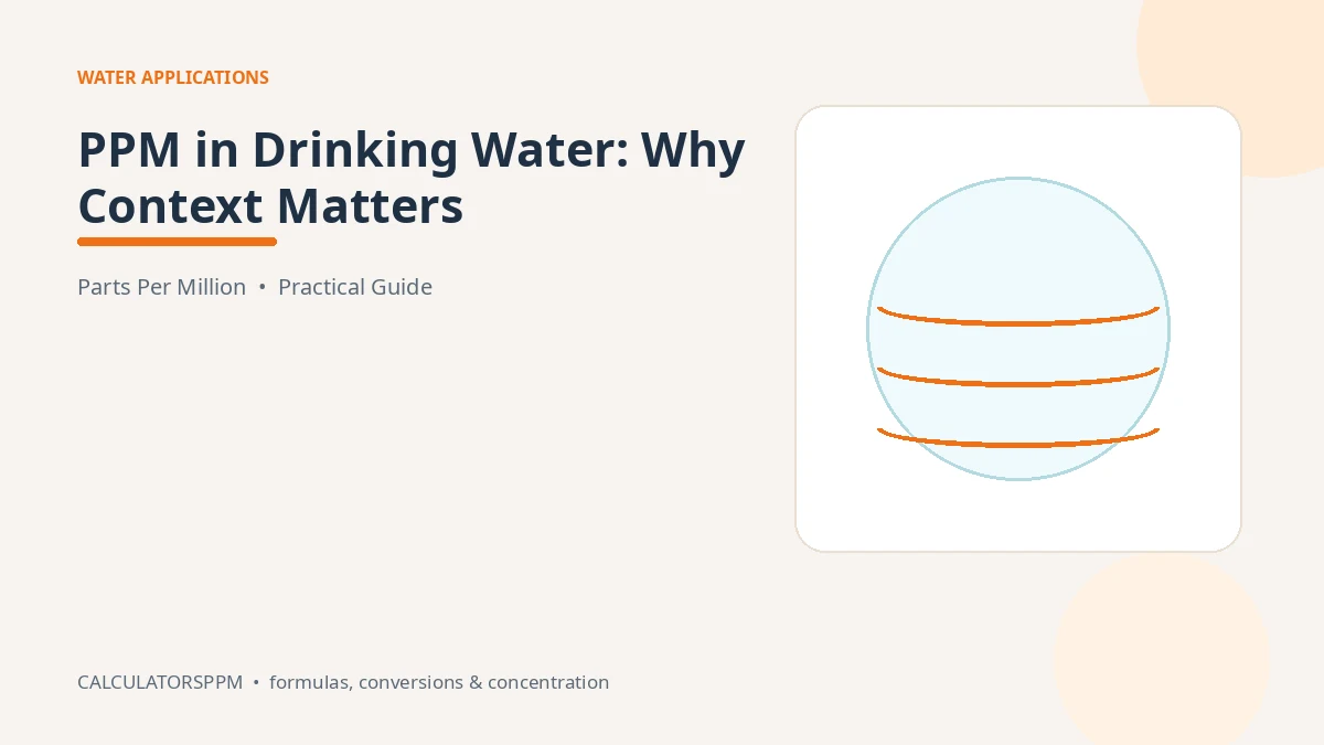 PPM concentration in drinking water and water quality