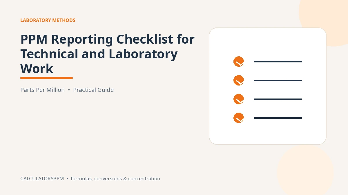 Checklist for reporting PPM laboratory and technical results