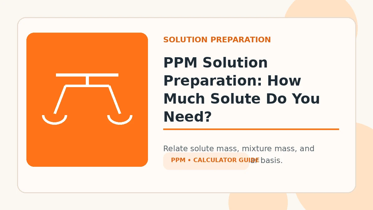 PPM Solution Preparation: How Much Solute Do You Need? featured image