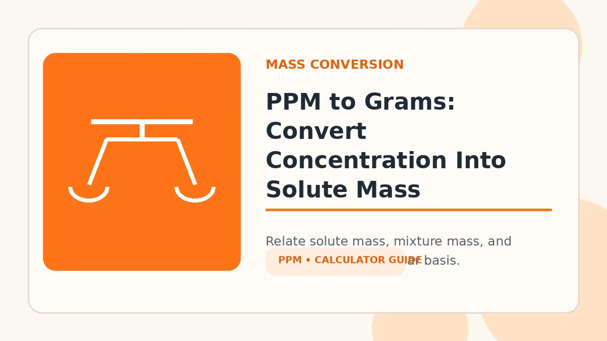 PPM to Grams: Convert Concentration Into Solute Mass featured image