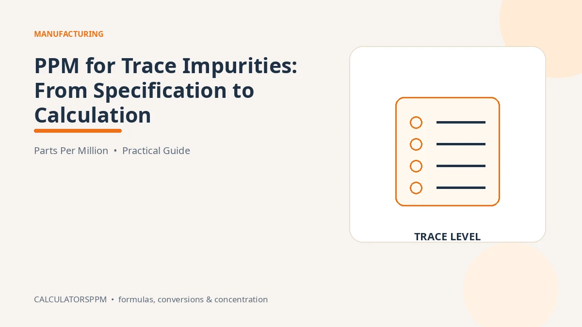 Trace impurity concentration specified in PPM